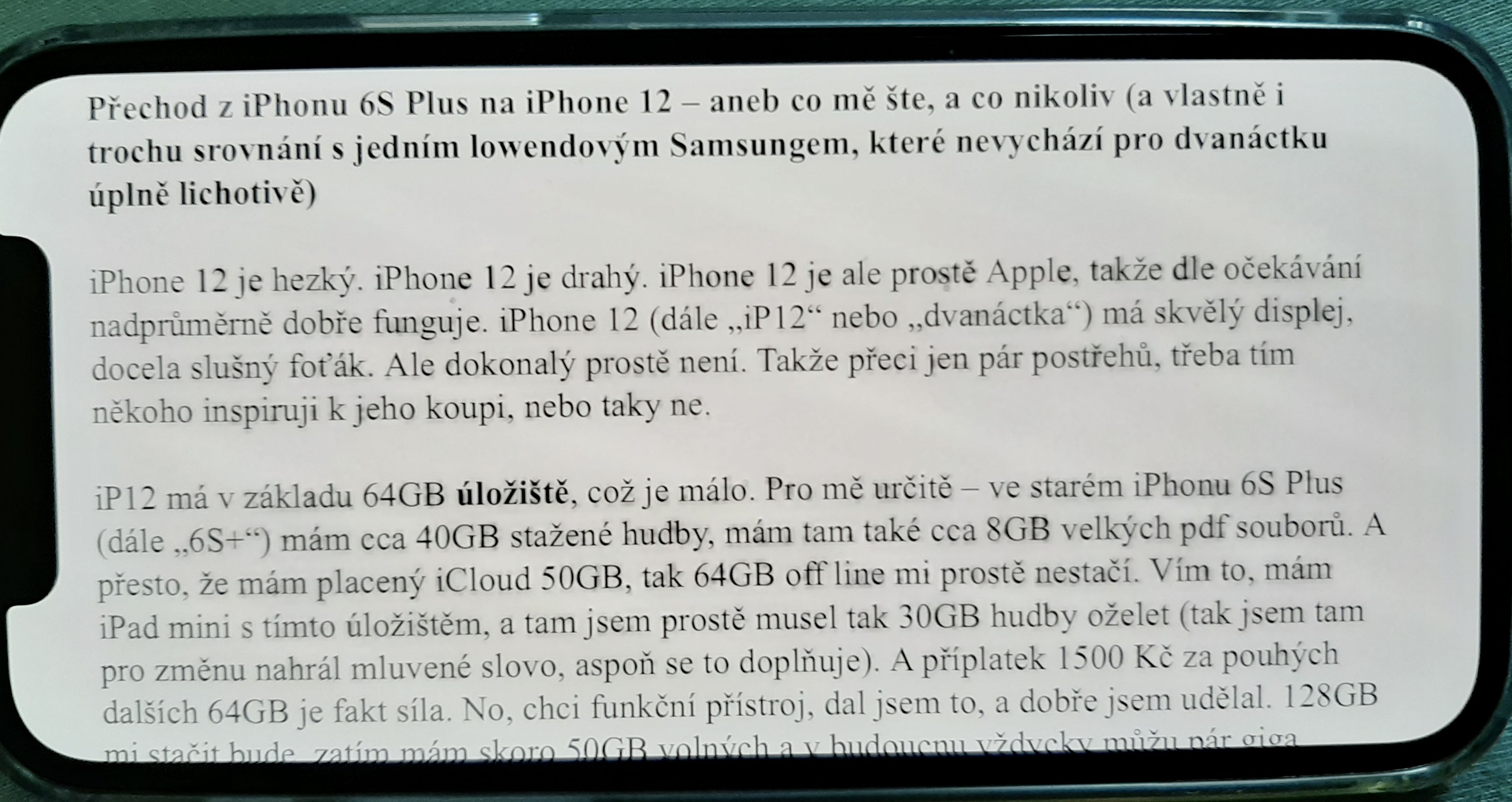 iPhone 12 - notch - na ku